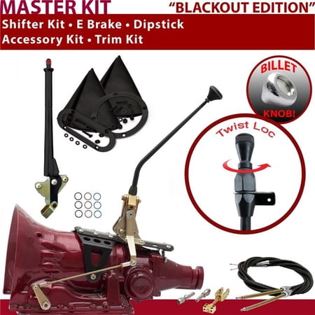 American Shifter C4 Shifter Kit Black 12 in. E Brake Cable Trim Kit Dipstick for F8244