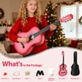 thumbnail image 4 of ZenSports 38-in Kids Beginner Acoustic Guitar Starter Kit 6 Strings W/Case, Strap, Tuner, Pick -Pink, 4 of 10