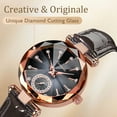 thumbnail image 4 of Women Watch Fashion Diamond Analog Quartz Wristwatches Luxury Ladies Watch with Leather Strap Waterproof Wristwatches Gift for Women, 4 of 7