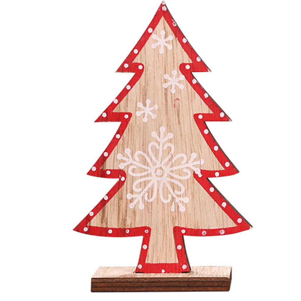 babydream1 Christmas Tree Desktop Decoration Wooden Mini Christmas Tree