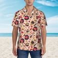 thumbnail image 2 of Honeii gold Skull Guitar record Print Men’s Hawaiian Shirt,Classic Button-Down Short Sleeve Shirt, for Beach, Vacation, and Outdoor Activities,X-Large, 2 of 7