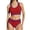 Red-01, variant on DISKEBUISS Women's Bikini Summer Strap Sporty Bathing Suit High Cut Swimsuit for Beach Outings