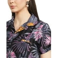 thumbnail image 6 of Stylore Womens Hawaiian Shirt Short Sleeve Blouse Tropical Black Pink S, 6 of 7