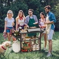 thumbnail image 3 of SUNCROWN Outdoor Grill Cart for Blackstone Griddle & Pizza Oven, 41" L x 20" W BBQ Prep Table with Seasoning Tray, Tool Hooks, Handrail & Wheels, Heavy-Duty Portable Cooking Cart for Camping, 3 of 9