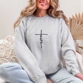 thumbnail image 2 of Christian Embroidery Faith Cross Inspirational Sweatshirt for Men and Women, 2 of 6