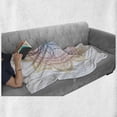 thumbnail image 6 of Rainbow Mandala Soft Flannel Fleece Throw Blanket, Blossoming Flower Design Middle Ornament Elements, Cozy Plush for Indoor and Outdoor Use, 60" x 80", Multicolor, by Ambesonne, 6 of 6