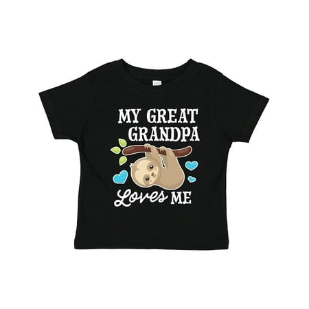 

Inktastic My Great Grandpa Loves Me with Sloth and Hearts Gift Toddler Boy or Toddler Girl T-Shirt