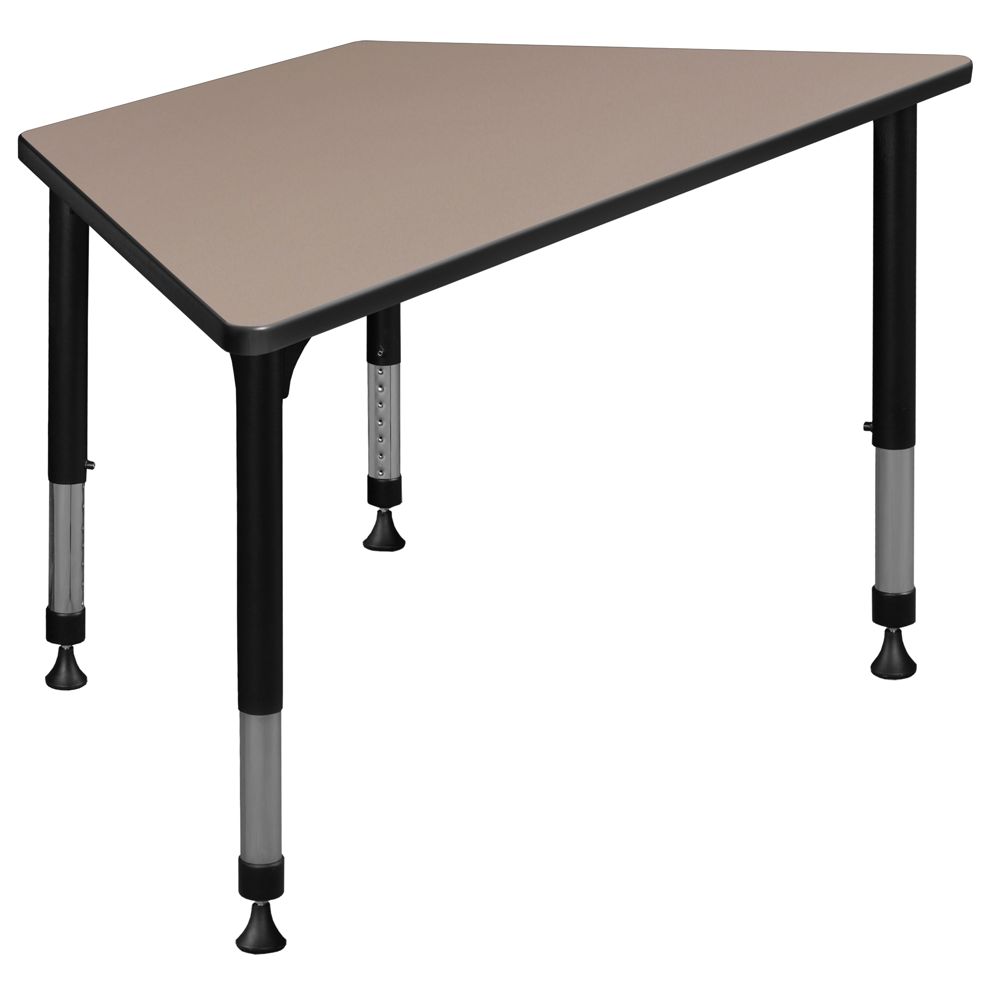 48" x 24" Trapezoid Height Adjustable Classroom Table Beige
