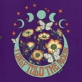 thumbnail image 6 of Wild Bobby I Only Told The Moon, Moon Phases Daisies and Butterflies Vintage Men Tee, Purple, Large, 6 of 6