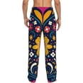 thumbnail image 3 of Goofa Cinco De Mayo Floral Printed Soft Pajama Pants for Men, Wide Leg Comfy Casual Lounge Yoga Pants-Small, 3 of 9