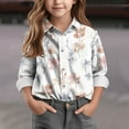 thumbnail image 2 of Teen Girls Long Sleeve Button Down Shirts Dressy Casual Floral Graphci Blouse Tunic Tops Summer Fashion 2025, 2 of 5