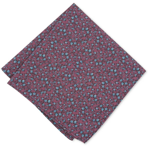bar III Mens Watercolor Floral Pocket Square, Red, One Size