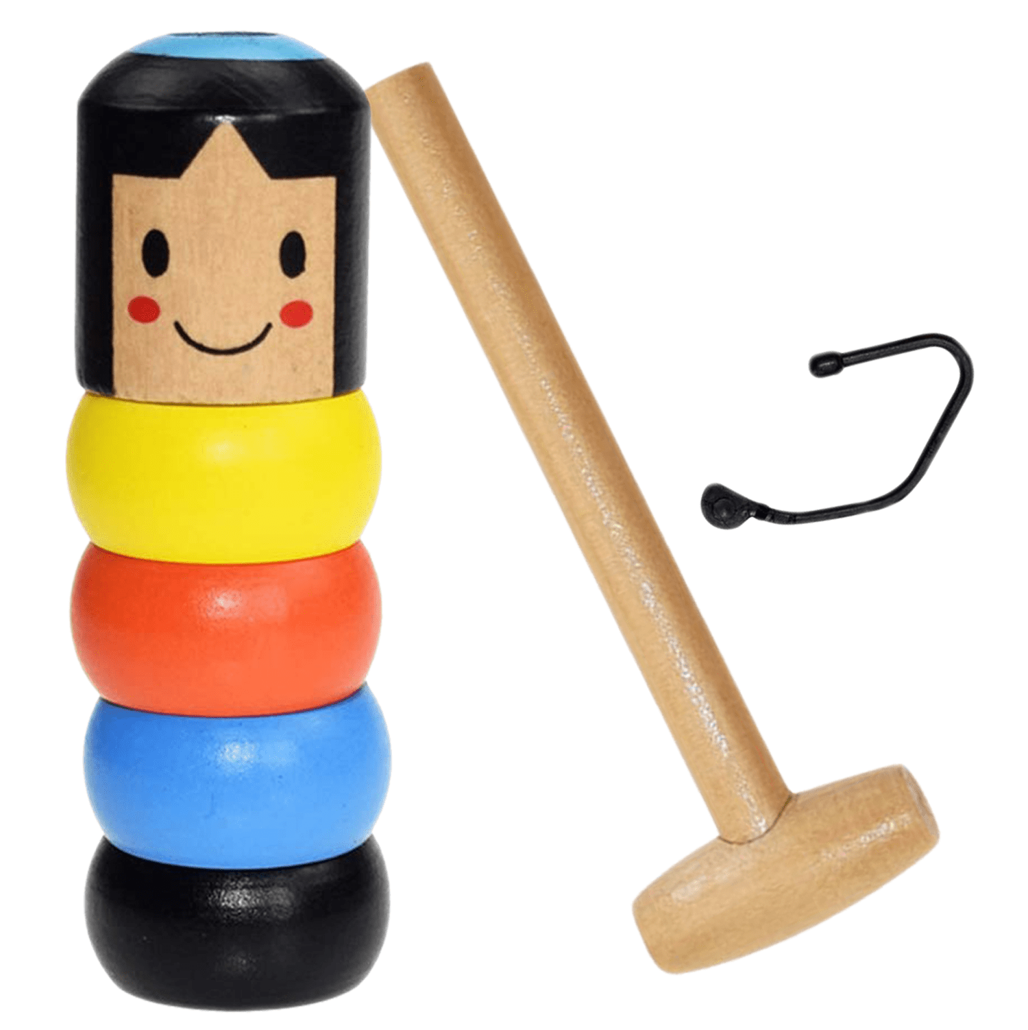 1set Immortal Daruma Unbreakable Wooden Man Magic Toy Fun Toy Accessory*wy 