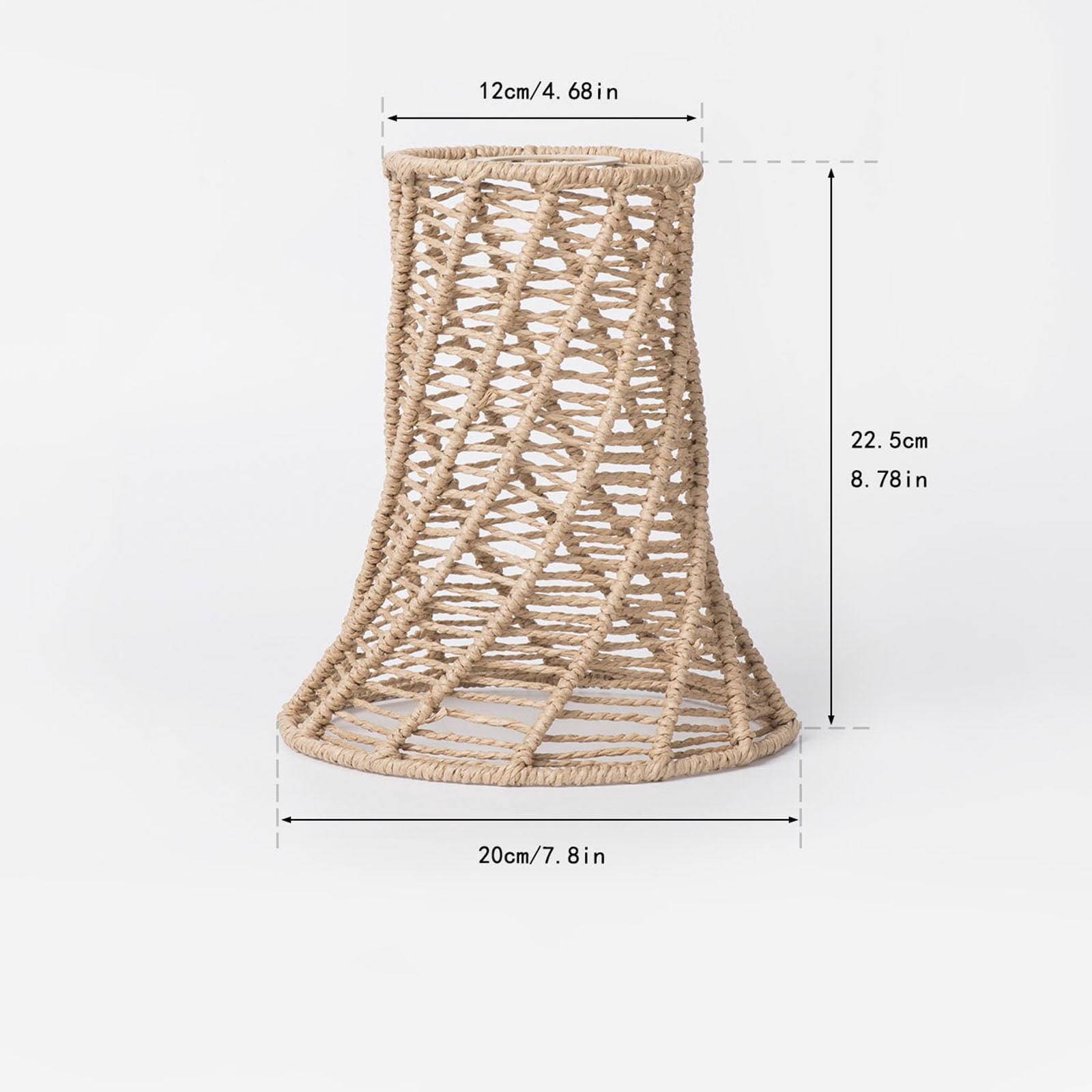 Artisanal Woven Hanging Lamp Guard, Retro Inspired Chandelier Shade, Natural Fiber Light Fixture Cover for Dining Room, Minimalist Pendant Lamp Accessory