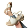 thumbnail image 3 of Ladies Sandals Oofos Clogs Women Women's Fashion Casual Round Toe Roman Spring And Summer Style Fashionable Thick-Soled Casual Sandals Beige, 3 of 3