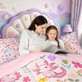 thumbnail image 5 of Manfei Magical Axolotl 7 Pieces Full Size Bedding Sets,Cartoon Animals Print Full Size Bed in a Bag,Pink Reversible, 5 of 7