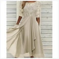 thumbnail image 3 of Robe en Dentelle Appliquée Midi Manches Courtes Robes de Soirée Décontractées Robe Assortie pour Mariage YOUYOU, 3 of 4