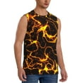 thumbnail image 2 of Uemuo Orange Lightning Pattern Men's Sleeveless T-Shirt,Muscle Athletic Tank Top, Moisture-wicking Quick-dry Breathable Classic Tee Top for Gym Run Outdoor Sports-Small, 2 of 8