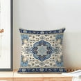 thumbnail image 3 of Blue Boho Pillow Covers 18x18 Set of 2, Retro Persian Carpet Boho Throw Pillow Covers Linen Farmhouse Vintage Bohemia Rug Decor Cushion Case Boho Home Decor for Couch Sofa Outdoor, 3 of 6