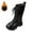 Black, variant on Kureaily Autumn Children Girls Sports Shoes Flat Thick Bottom Non Easy To Wear PU Upper Comfortable Boots 2-2.5 Years