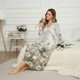 thumbnail image 3 of SEANATIVE Women's Soft Sleep Dress Cozy Long Sleeve Nightgown Button Front Sleep Shirt Full-Length Bedroom Loose Loungewear House Coat, S, Daisy Butterfly, 3 of 7