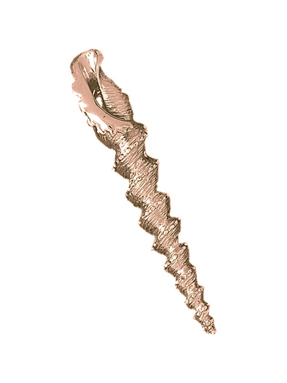 14K Rose Gold Conch Shell Pendant - 65 mm