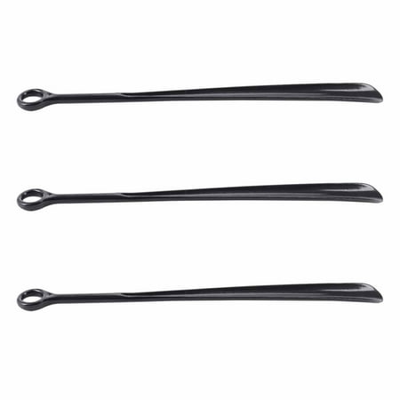 

3X 18.5Inch Plastic Extra Long Handle Shoe Horn Shoehorn Flexible Easy Sturdy Aid Black