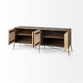 thumbnail image 6 of Pemberly Row 72x18 Two-Tone Brown Solid Wood Cabinet 4 Door Sideboard, 6 of 9