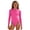 Hot Pink, variant on Gytharion Toddler Girls One Piece Bathing Suits Summer Solid Long Sleeve Half Zipper Ribbed Swimsuit Little Girls Loose Breathable Beach Swimwear for 2Y-13Y