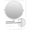 thumbnail image 6 of OVENTE 9" Wall Mounted Makeup Mirror with 1X/7X Magnification, Double Sided Magnifying Round Bathroom Vanity Mirror, 360° Swivel Design, Extendable and Folding Arm, Polished Chrome MNLFW90CH1X7X, 6 of 9