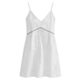 thumbnail image 4 of Lovzfmll Casual Linen Blend Shift Maxi Dress for Women, Loose V Neck Short Sleeve Dress White, L, 4 of 9