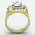 thumbnail image 3 of Luxe Jewelry Designs Two Tone Gold Ion Plated Stainless Steel Men's Ring with Round CZ - Size 10, 3 of 4