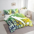 thumbnail image 3 of Manfei Kids Football Game 7pcs Bedding Comforter Set,Boys Soccer Sports Queen Bedding Sets,Blue Green Yellow Graffiti Stripes Queen Sheet Sets For Teens,Breathable Bedroom Decoration, 3 of 8