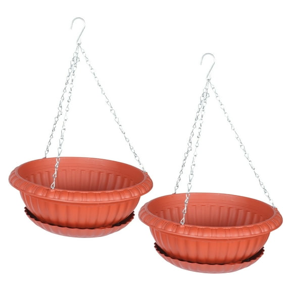 Raindrops  2 Sets Garden Accessories Hanging Planter Pots for Plants Brown