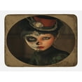thumbnail image 1 of Sugar Skull Bath Mat, Antique Portrait Girl with Calavera Inspired Makeup and Topper Realistic Design, Non-Slip Plush Mat Bathroom Kitchen Laundry Room Decor, 29.5 X 17.5 Inches, Multicolor, Ambesonne, 1 of 2