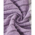 thumbnail image 6 of 12 Months Baby Girls Clothes 18 Months Girls 4PCS Fall Winter Outfits Set Infant Girls Long Sleeve Color-blocked Top Pants Set with Headband Hat Purple, 6 of 6