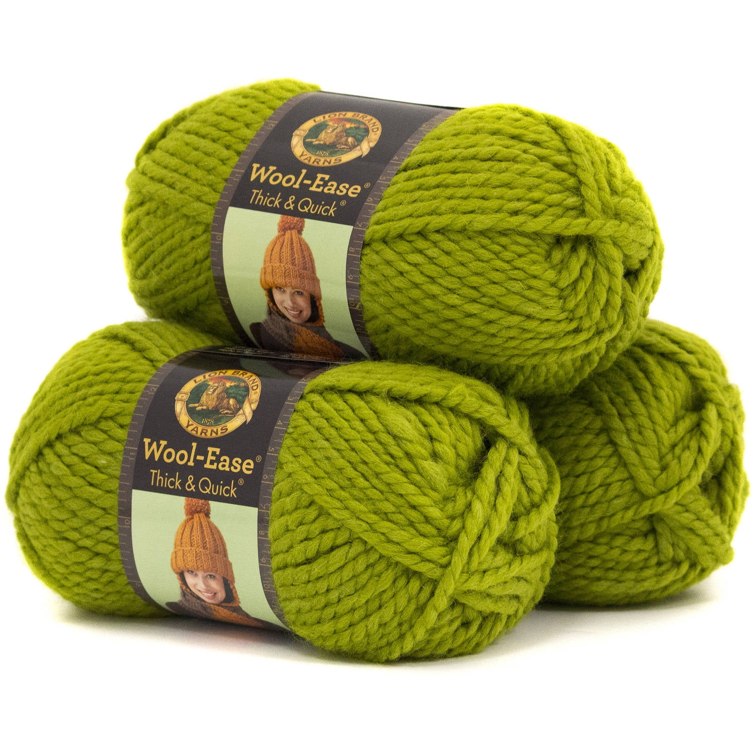 Lion Brand Wool Ease Thick and Quick Yarn, Wool/Acrylic Blend, Pack of
