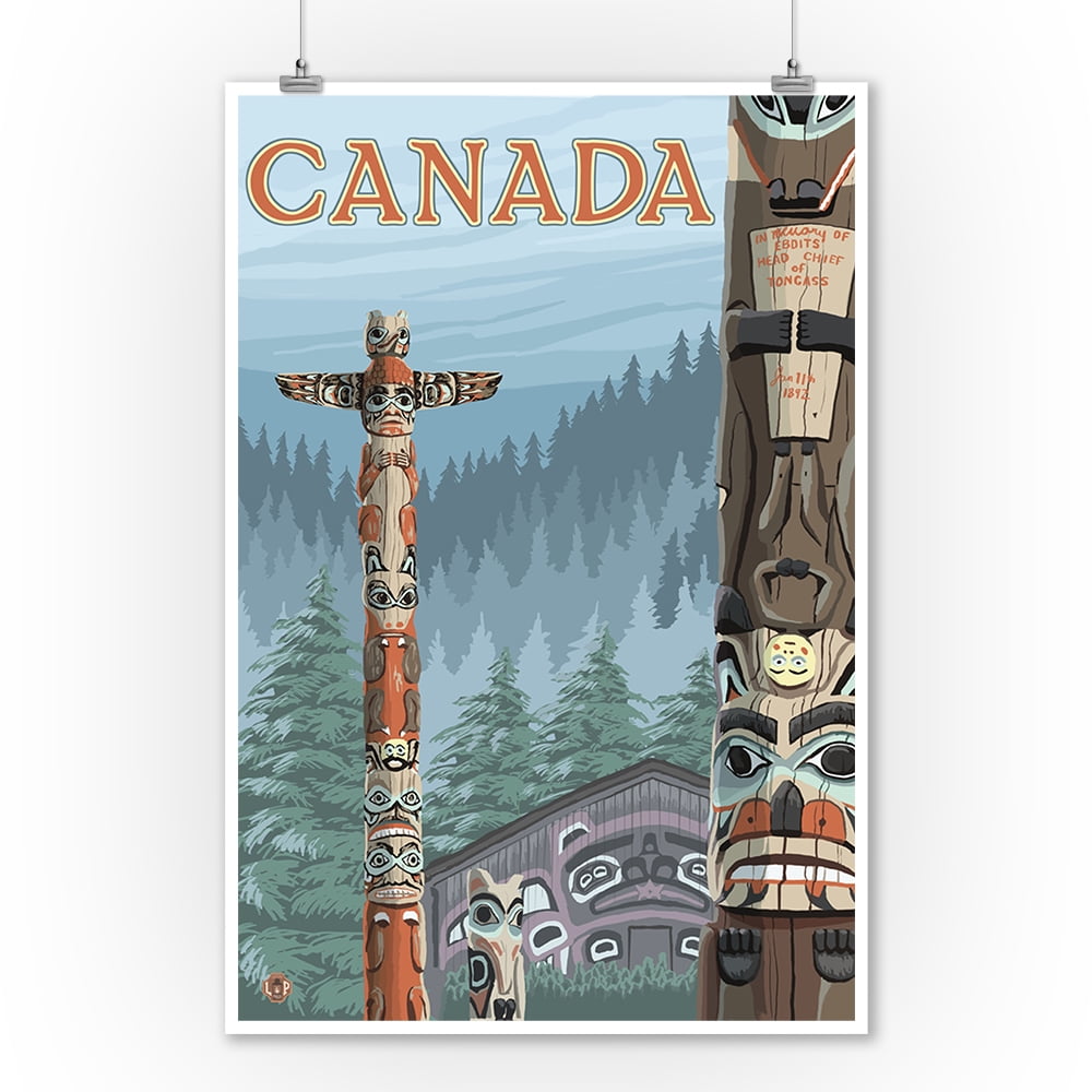  Canada  Totem Pole LP Original Poster 9x12 Art  Print 