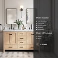 thumbnail image 5 of ARIEL CAMBRIDGE 60 Inch Double Oval Sink Bathroom Vanity With Carrara White Quartz Countertop 1.5 Inch Edge In Oak, 5 of 7