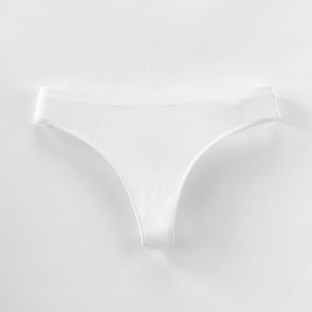 Seasonal Savings  Women s Briefs  Low Rise Thong  Breathable  Leisure Briefs  Solid Color  Comfort Fit  Underwear  Everyday Wear  Womens Plus Size Pants | White S  Sopatenor