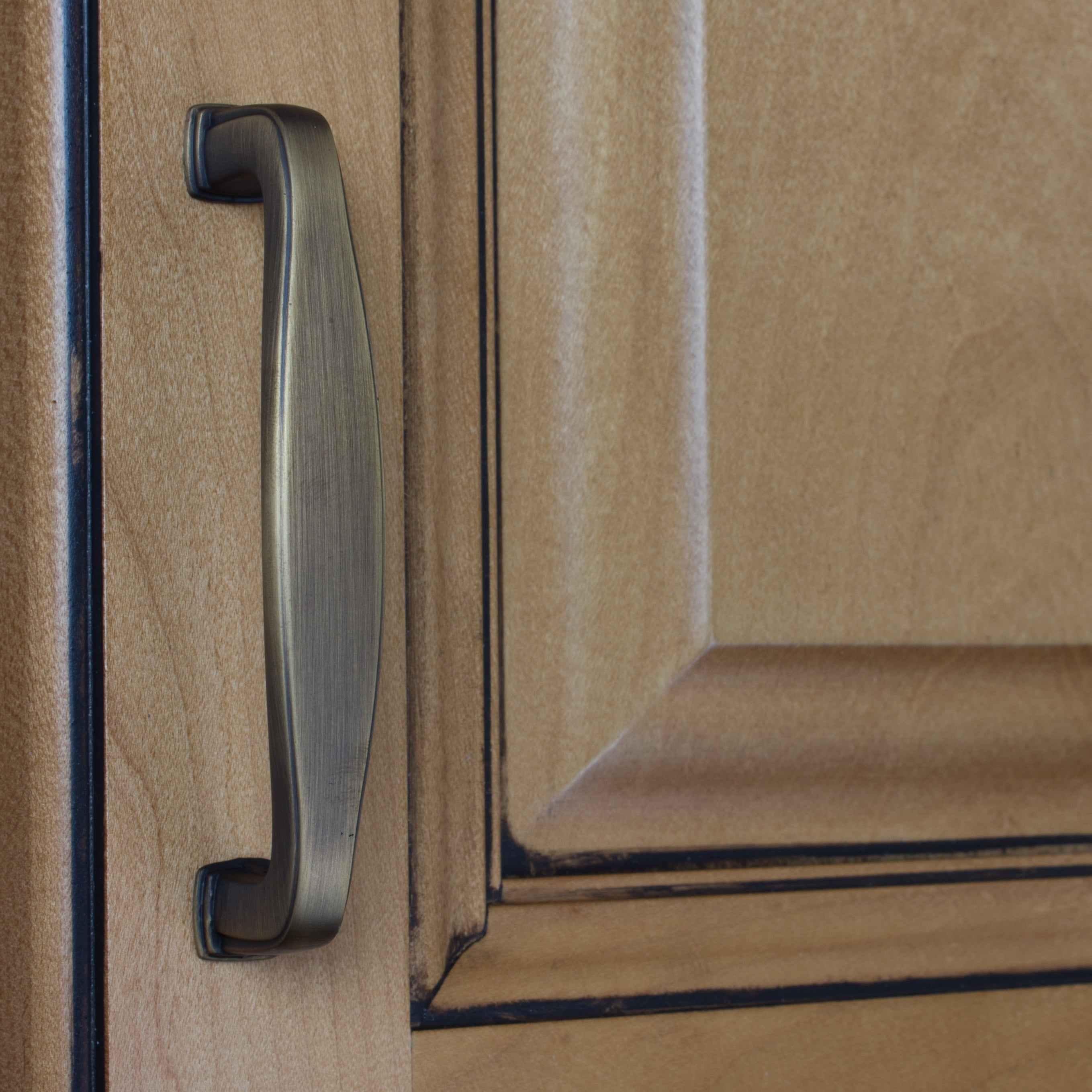 GlideRite 3-3/4 in. Center Classic Cabinet Pull Handle, Antique Brass