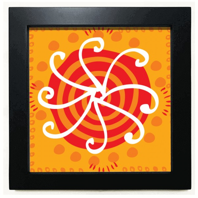 Sunshine Mexico Totems Ancient Civilization Black Square Frame Picture Wall Tabletop