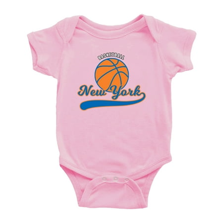 

Cute New York Baby Outfits Basketball Fan Sports Baby Clothes (Pink 0-3 Monthes)