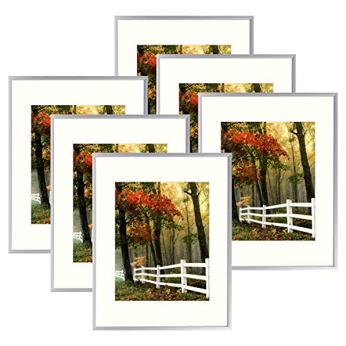 Swivel Tabs Great for Photos Artworks Portrait/Landscape Display 5x7 Pictures 11x14 Gold Aluminum Frame Sawtooth Hanger Frametory Wall Display Ivory Mat for 2