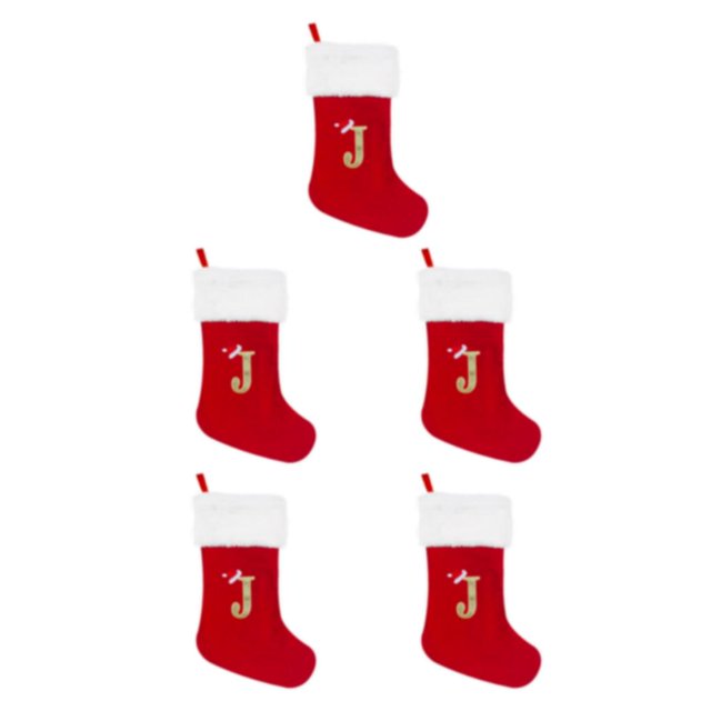 Moyic Medias navideñas tejidas con precisión rojas: duraderas y de moda para la temporada festiva Variedad Large Red J Type2 NO2