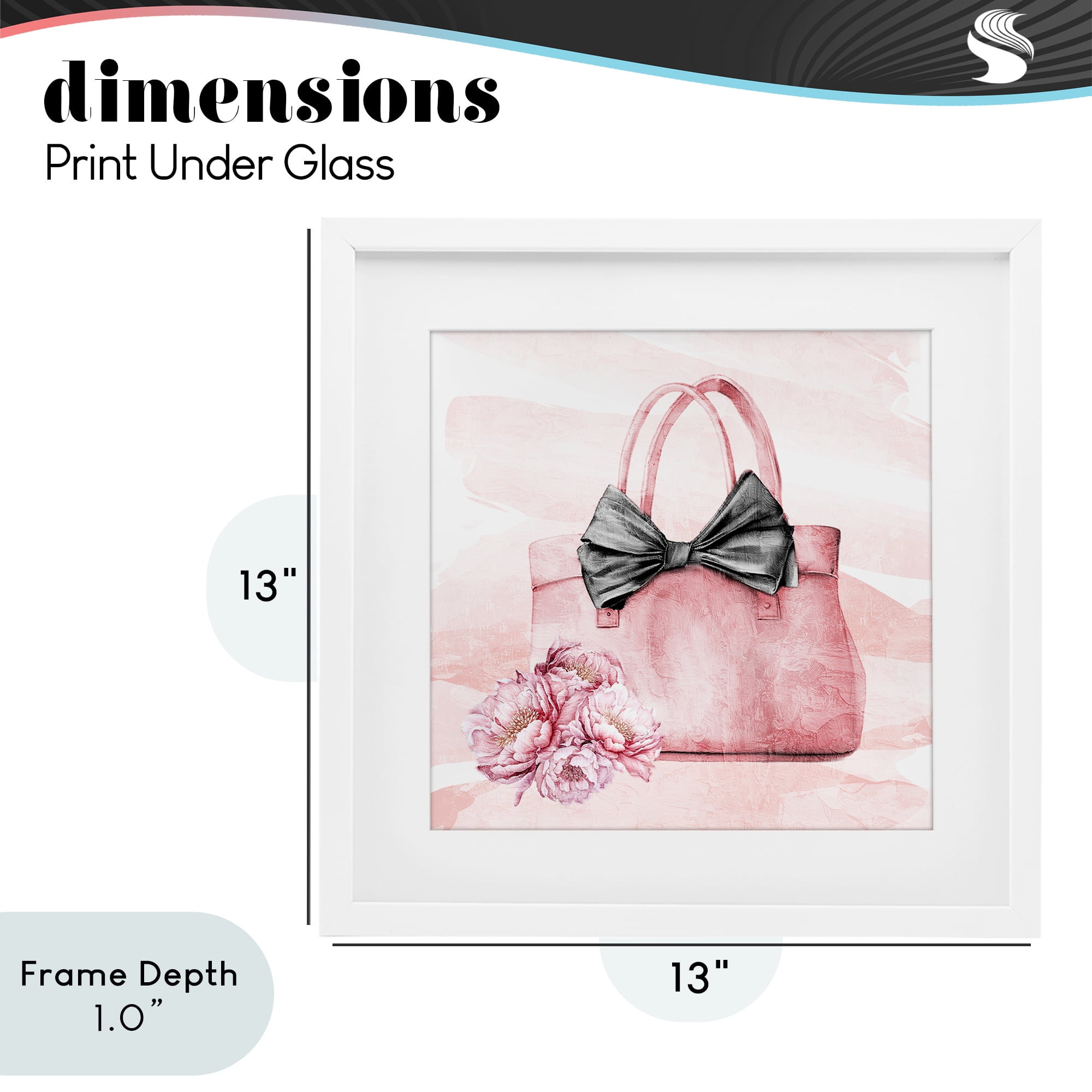 Stupell Industries Glam Time Handbag White Framed Print Under Glass, design by Kim Allen