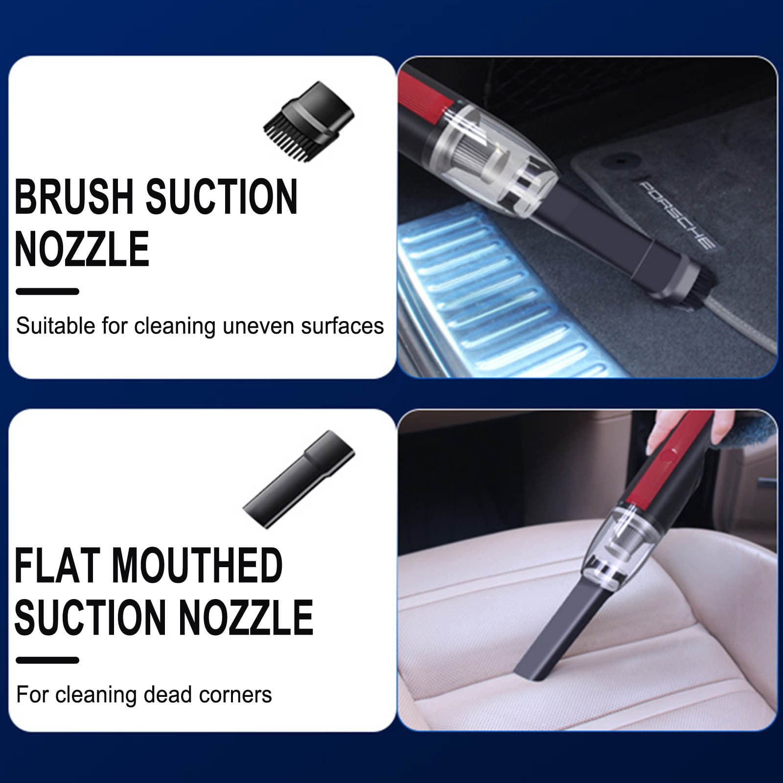 Handheld Vacuum Cleaner - 11.8 x 2.4in, Portable Car Vacuum Wet & Dry with Strong Suction, Includes Accessories()