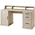 thumbnail image 1 of Gavin 58" 3-Drawers Computer Desk with Hutch in Birch, 1 of 5