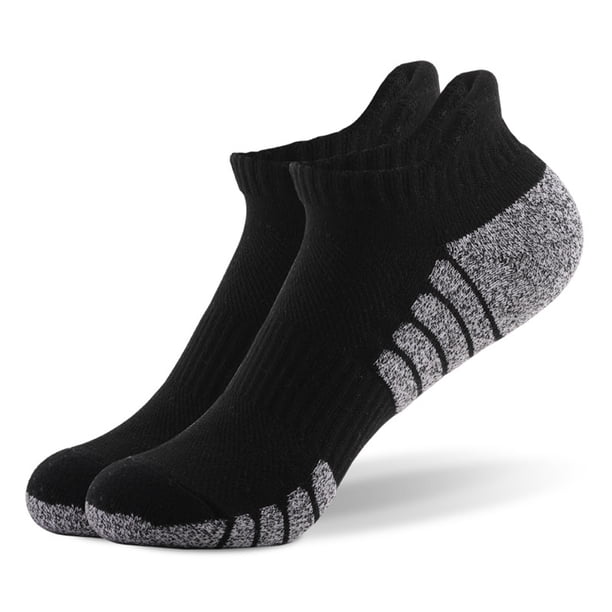 Minnieouse Calcetines para correr de toalla engrosada mejorada para absorción de sudor y comodidad transpirable algodón antideslizante activo Medias Negro XL (43-47)