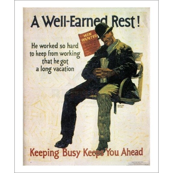 A Well-Earned Rest Lazy man sitting